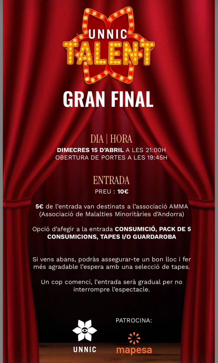Cartell de la gran final de l'Unnic Talent.